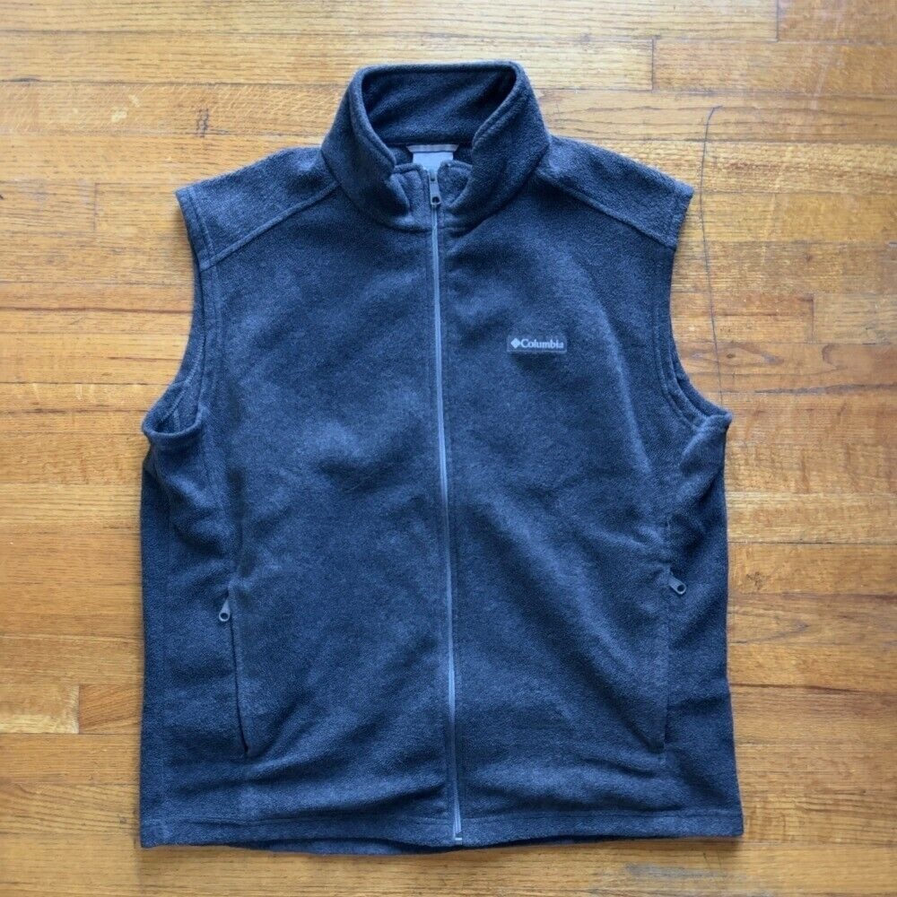 Columbia Fleece Vest Full Zip Camping Hiking Sleeveless Layering Mens Large
